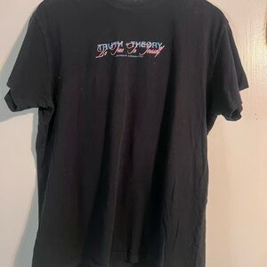 Theory Black Short-Sleeve Graphic Crewneck Tee